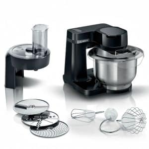 غذاساز بوش مدل MUMS2EB01، 1000 وات، کاسه 3.8 لیتری استیل، سیستم چرخشی سه‌بعدی، 7 سطح سرعت، عملکرد پالس، طراحی شیک و بادوام