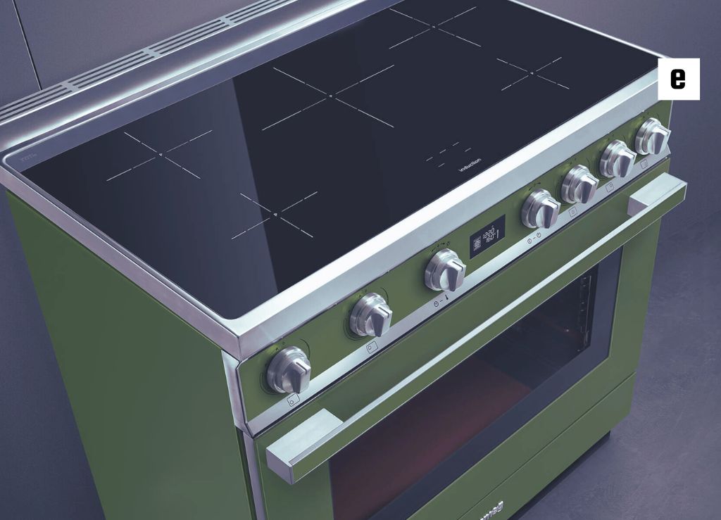 اجاق گاز و فر کلاسیک رترو با طراحی خلاقانه و جزئیات نوآورانه.

