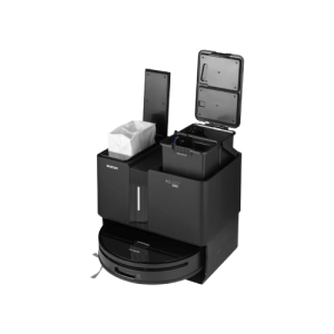 نمای نزدیک از مکانیسم بالا بردن خودکار تی (Auto-Lift) در جاروبرقی رباتیک Sencor SRV 9790BK مشکی.