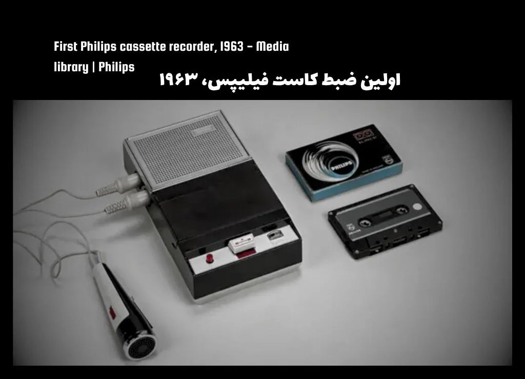 اولین پخش‌کننده صوتی کاست فشرده (Compact Cassette) فیلیپس
