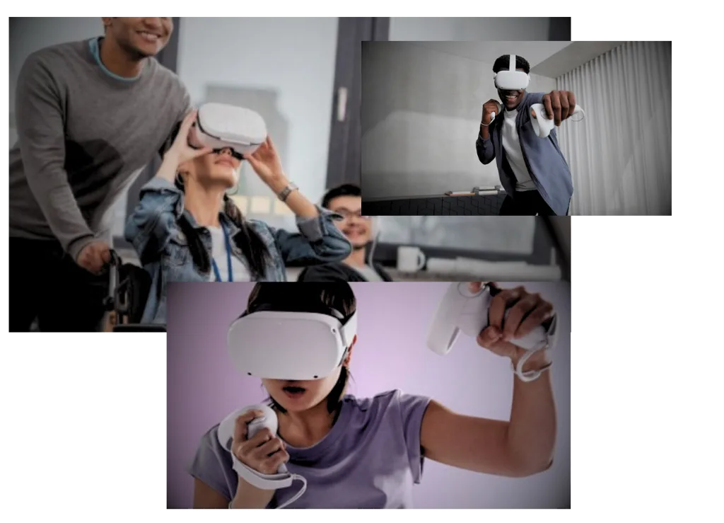 فردی با عینک واقعیت مجازی در حال تعامل با دنیای مجازی
 یاد شده در مقاله تجهیزات الکترونیکی هوشمند