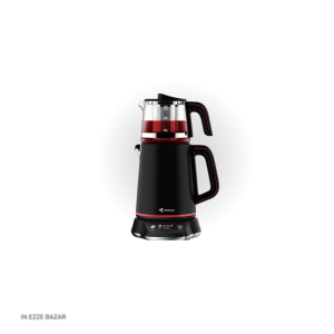 نمای کامل چای‌ساز مباشی ME-TM302B روی پایه دیجیتال.