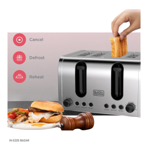 اهرم بالابر برای خارج کردن ایمن نان تستر ۴ اسلایس بلک اند دکر ET444